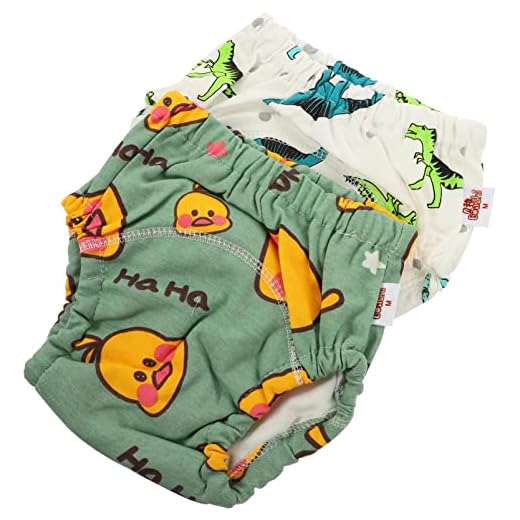 Healvian 2 Pçs Cueca De Treinamento Potty Reutilizável Pano Absorvente Calças De Treinamento Bebê Cuecas Laváveis ​​Fraldas Para Bebê Menina E Menino