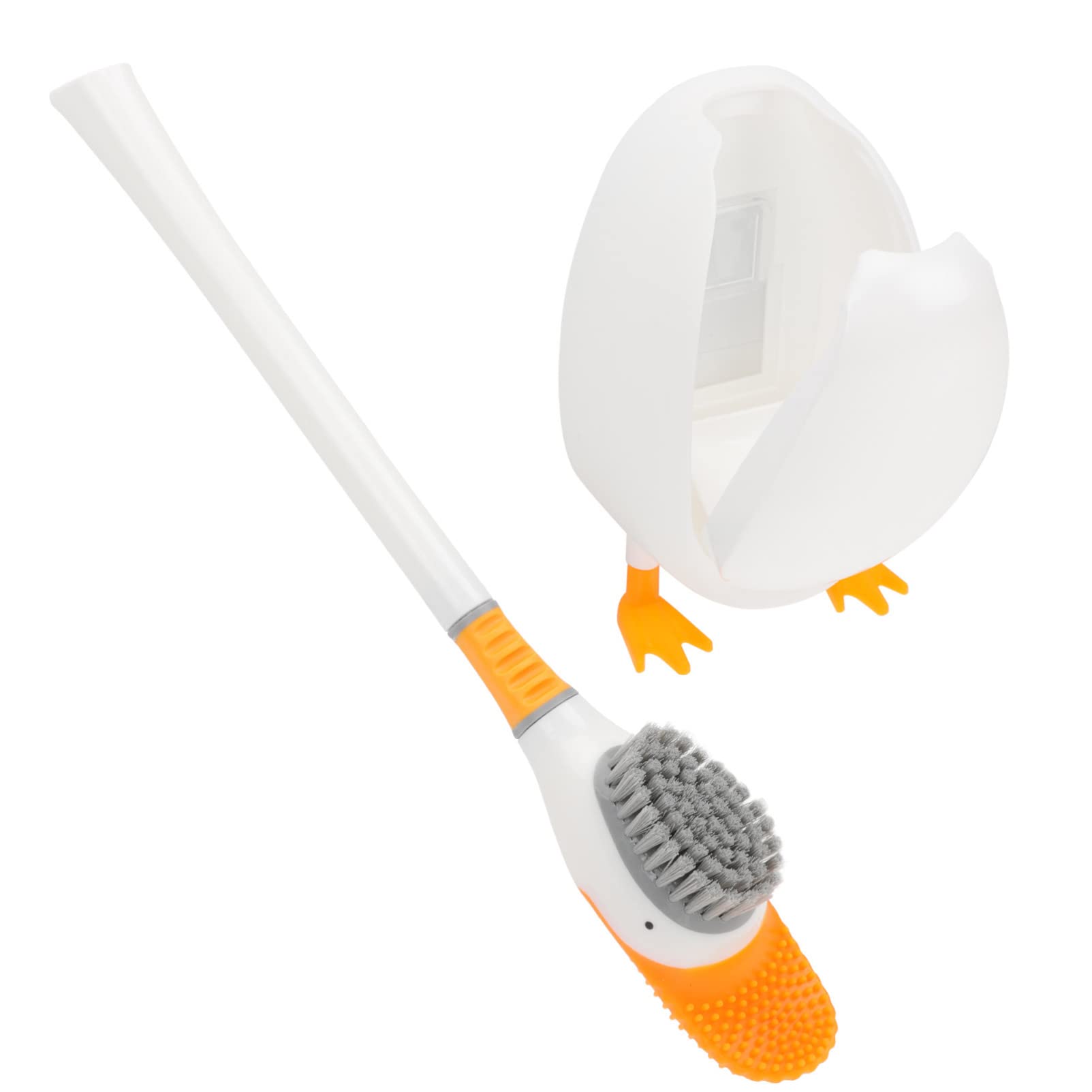 Diving Toilet Brush Toilet Bowl Brush Silicone scrubbers Brush Head Toilet Bowl Scrubber Toilet Bowl Cleaner Bathroom Toilet Brush Cleaner Wall-Mounted Scrub Brush TPR White