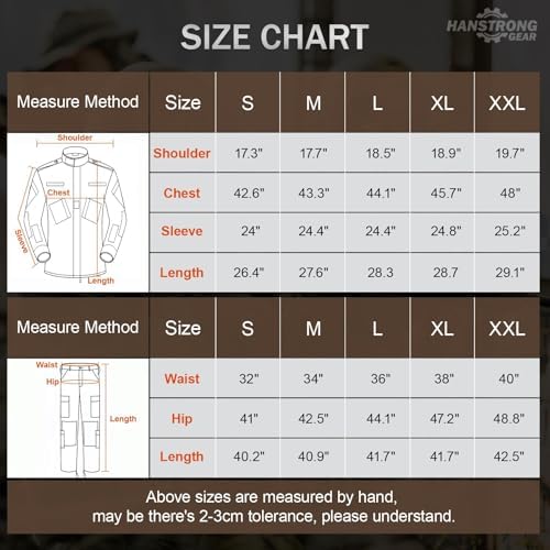 H World Shopping Men Tactical BDU Combat Uniform Jacket Shirt & Pants Suit for Army Military Airsoft Paintball Hunting Shooting War Game Black (L) - 2