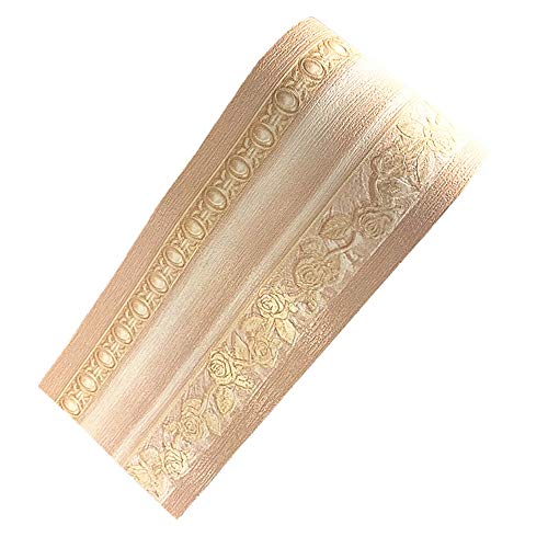 Simplemuji 3D Self Adhesive Decorative Floral Molding Waterproof Wallpaper Border Peel And Stick For Bathroom Kitchen Counter Top Tiles Sticker,4 Inch By 16.5 Feet (Yellow Wood Grain } #TOP30