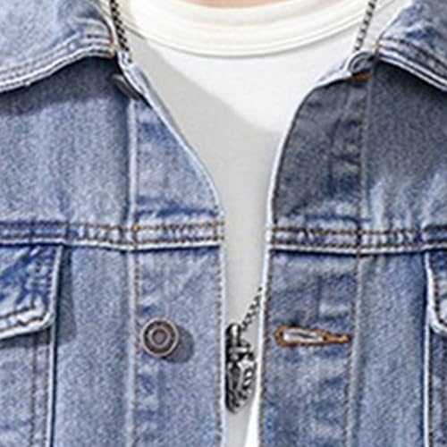 Chaqueta de mezclilla para hombre estilo camionero retro miniatura 6