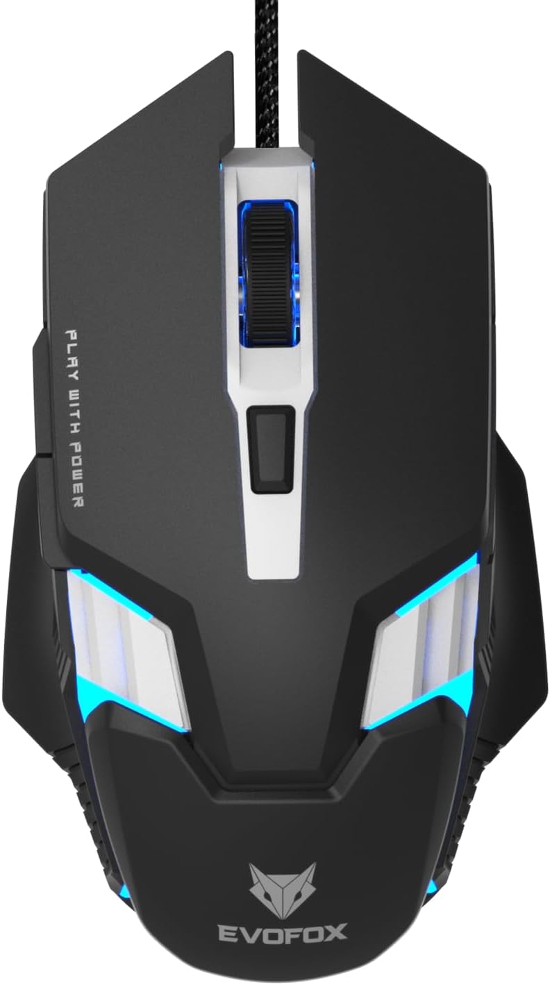 Spectre USB Wired Gaming Mouse with Upto 3600 DPI Gaming Sensor | 6 Buttons Design | Upto 7 Million Clicks | 7 Colours Rainbow Lighting with Breathing Effect | 1.5m Braided Cable (Black)