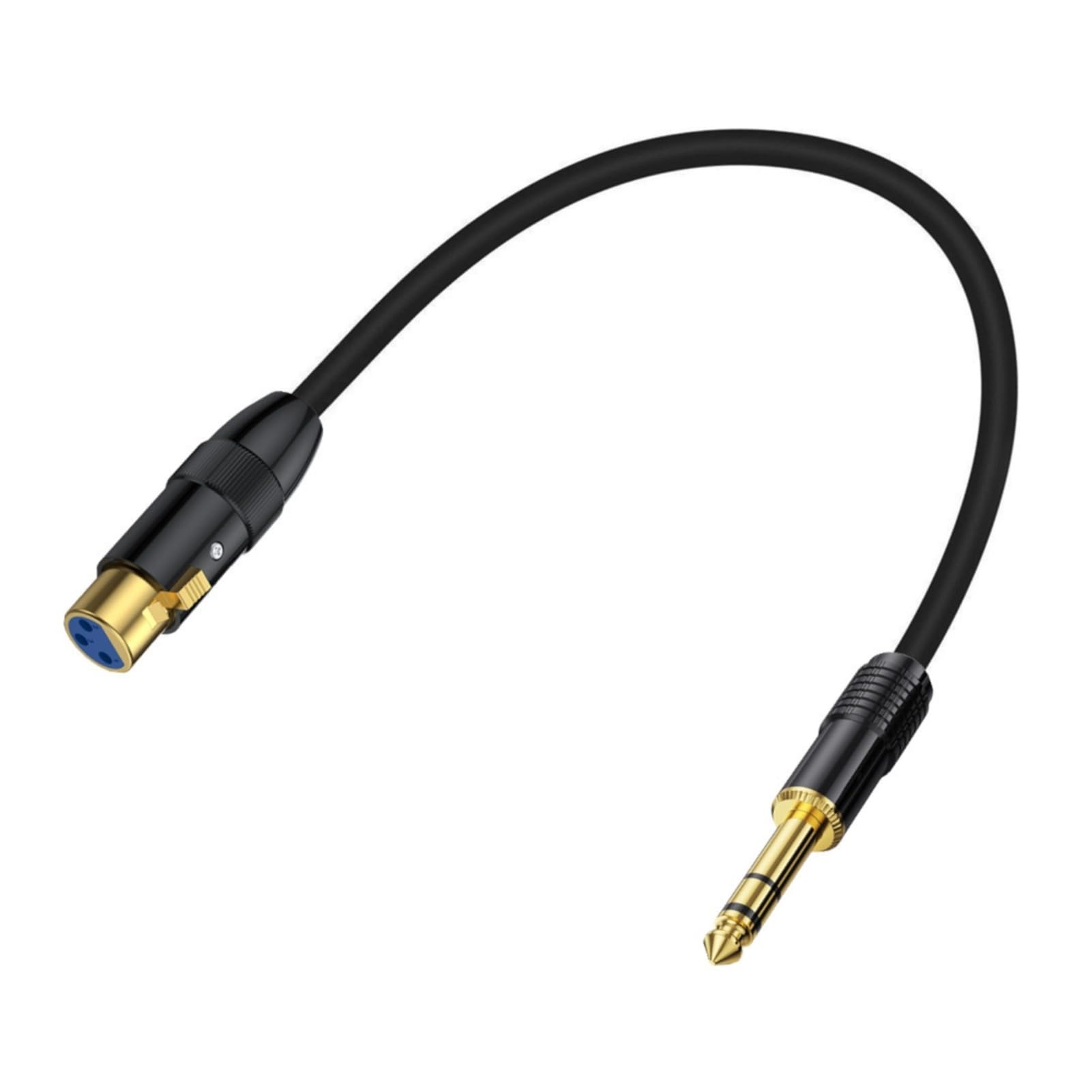 Cuifati Gold Plated XLR Female to 6.35mm Mono Male Cable, Mic Cord 50cm, Zinc Alloy Shell, Oxygen Free Copper