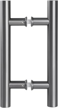 Ranbo 12" Door Pull Handle, 8" CTC, 304 Stainless Steel, Gunmetal Gray