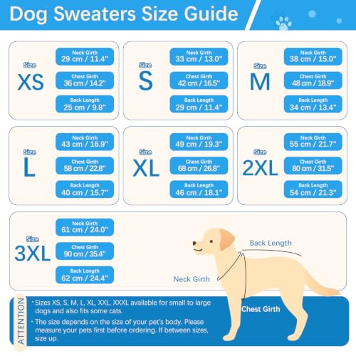 Image of BRKURLEG Dog Sweater, Warm Fleece Dog Winter Coat, Blue, L