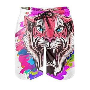 Ktewqmp Zomerzwembroek Tiger Pink mannen zwembroek zwembroek met zakken kant