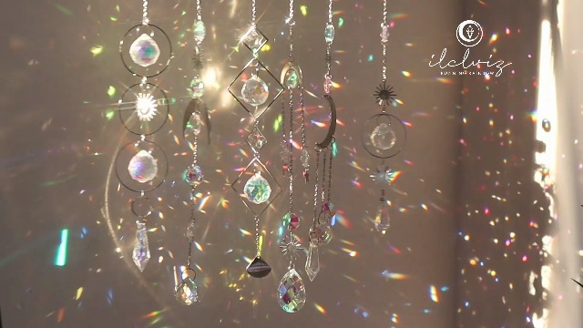 Atrapasueños de cristal, Luna, amatista, arcoíris, decoración colgante, atrapasueños, atrapasueños de luz, decoración navideña para ventana al aire libre y jardín - AliExprs 15