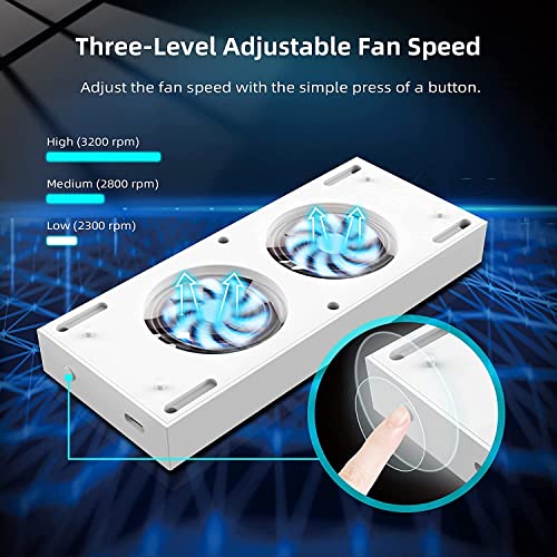Image of PSS Vertical Stand with Cooling Fans for Xbox Series S Console, 2 Adjustable Fans Rotate Speed with Type-C Power Input, USB Charging and Data Transmission Ports, White