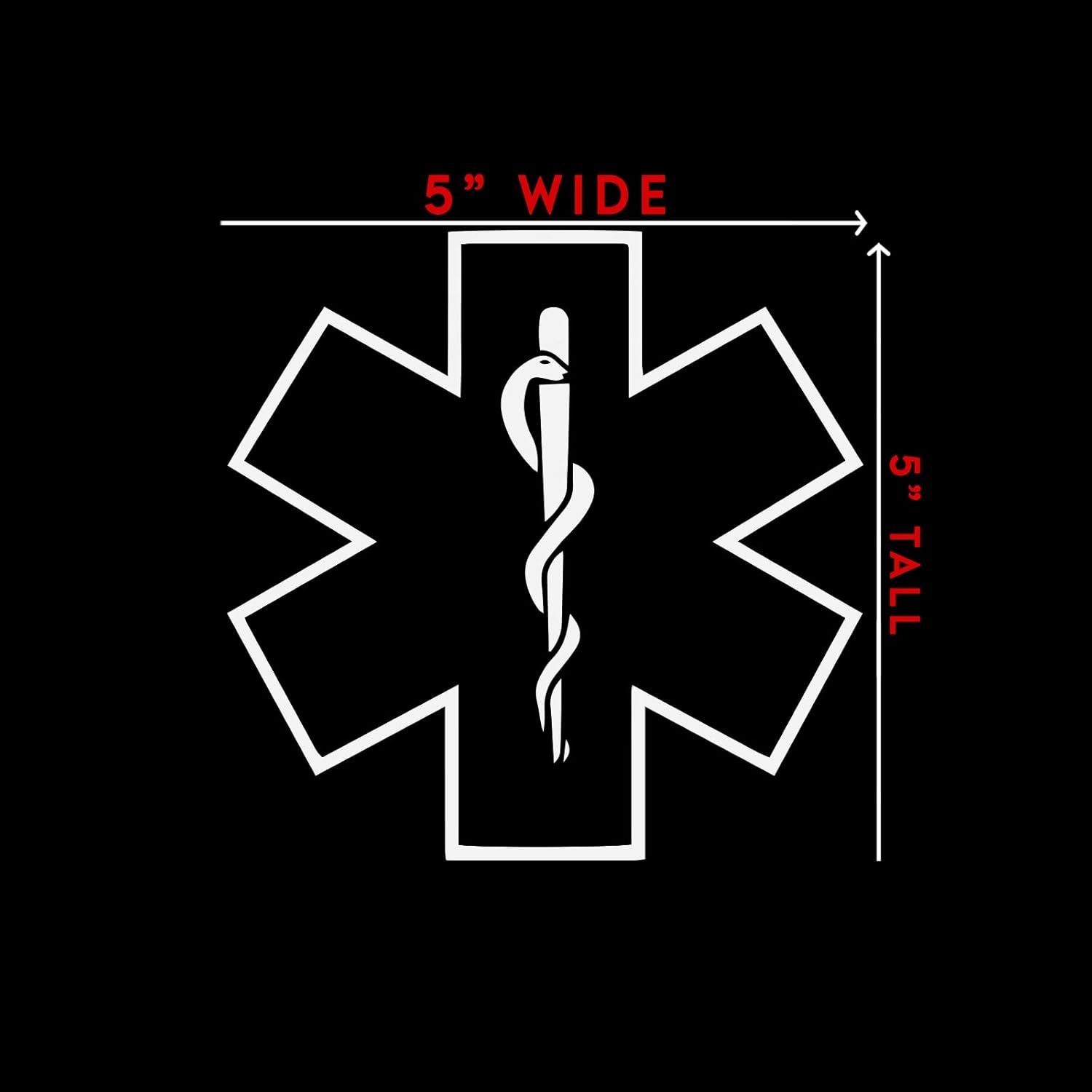 Star of Life Medical Sticker Decal Notebook Car Laptop 5" x 5" (White) - Image 4