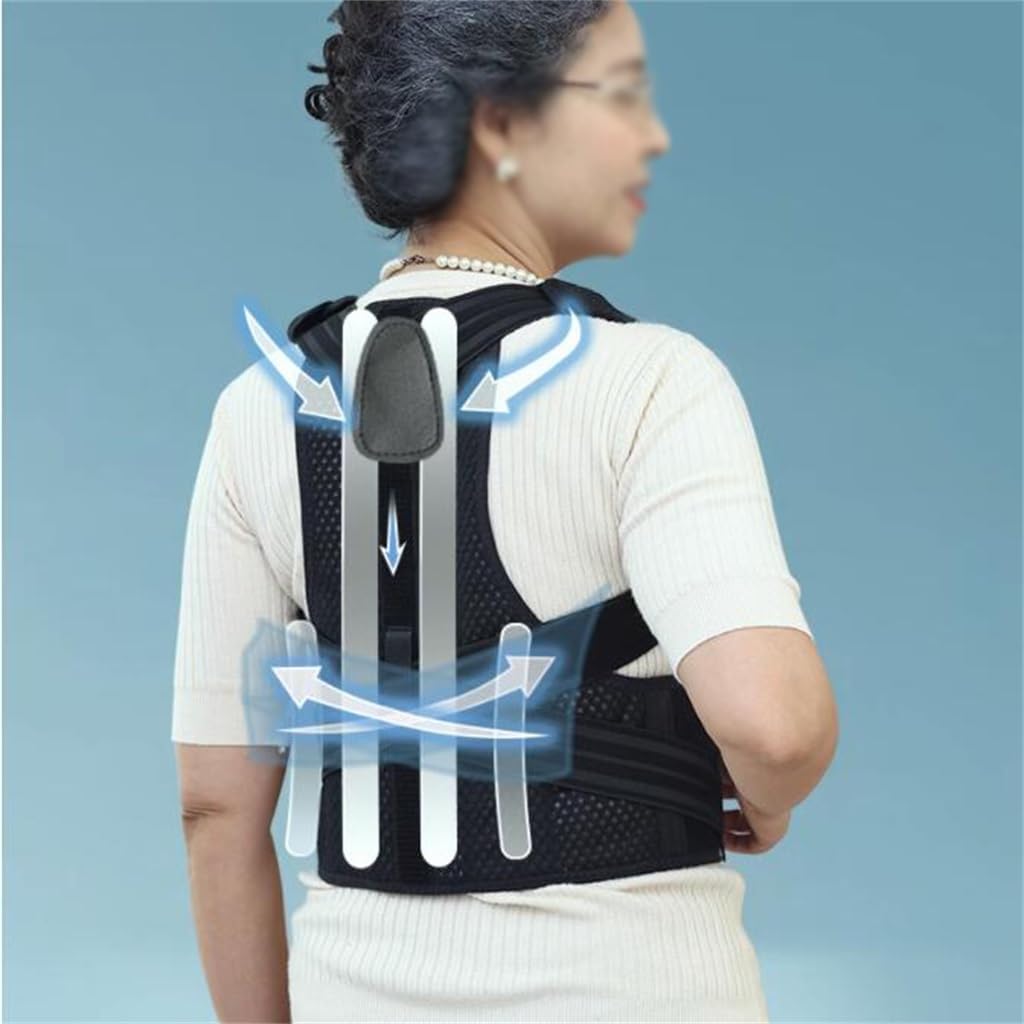 The Back of The Elderly Hunchback Correction with Chest High and Low Shoulder(Large)
