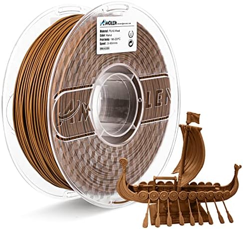 AMOLEN Walnut Wood Printing Filament 1.75mm PLA 3D Printer Filament 3D Printer Filament with Real Wood Fiber Wood Texture Filament,1KG
