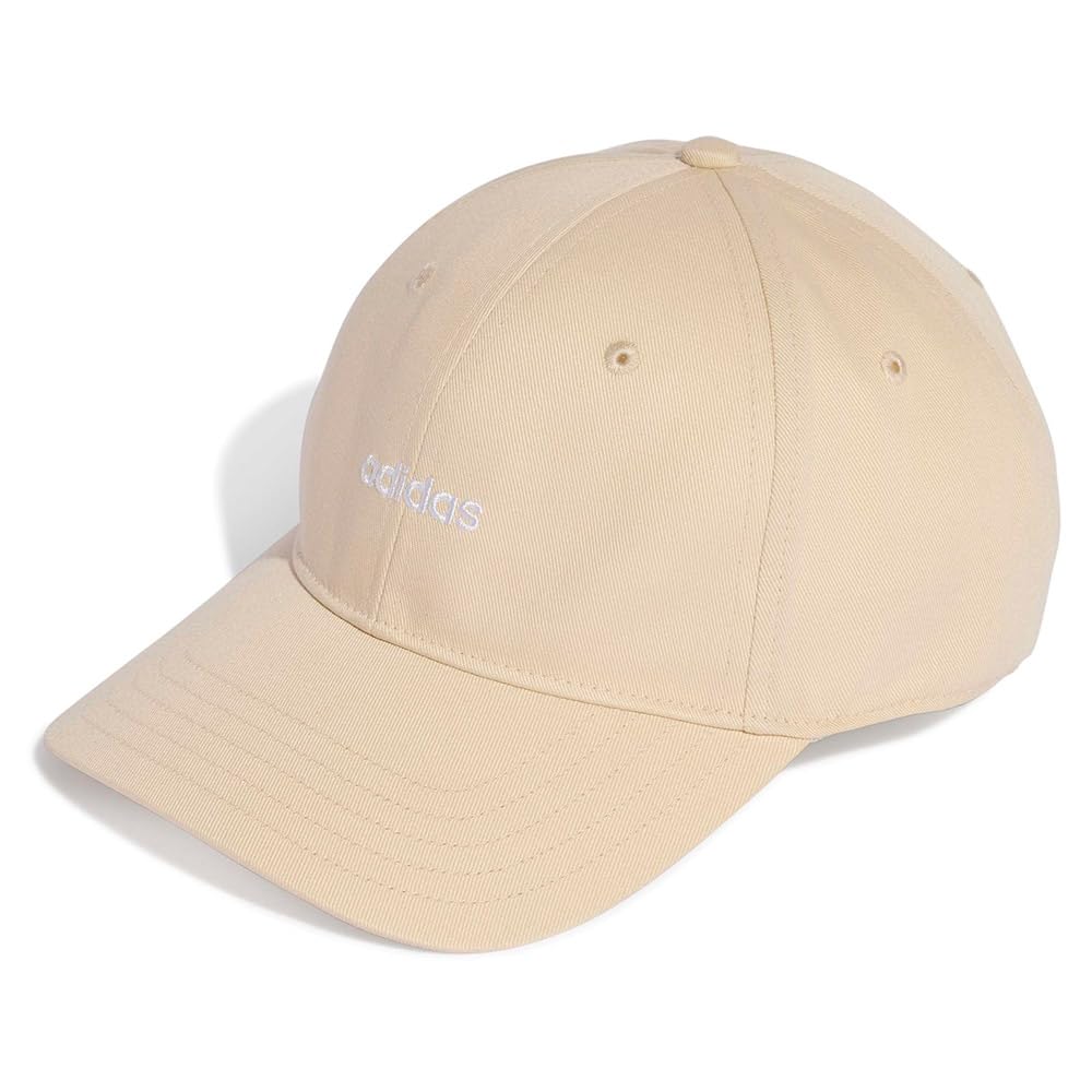 adidas Unisex Linear Embroidery Baseball Cap, Crystal Linen/White, M-L