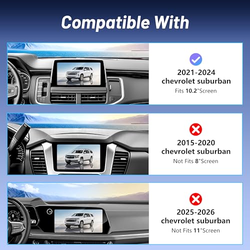 Image of Wireless Car Charger for Chevy Suburban (2021-2023 2024, 10.2 Inch) / Tahoe /GMC Yukon /Yukon XL, iPhone Magnetic Car Mount, 15W Magsafe Phone Holder for Samsung & Google, 2022 Car Accessories