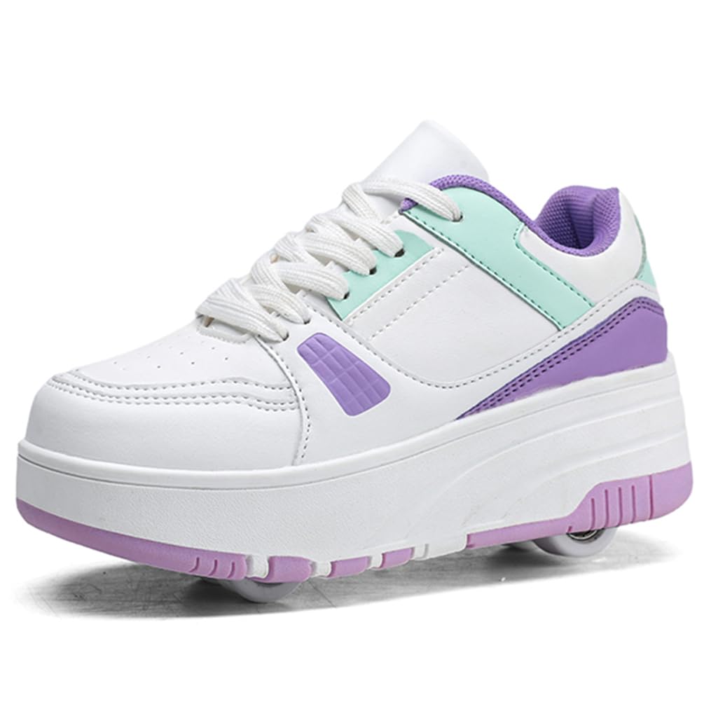 Dziewczęce buty na kółkach dla chłopców buty do deskorolki dla dzieci 2 w 1 wielofunkcyjne buty na rolkach buty na rolkach buty damskie, Rolka S29, 35 EU