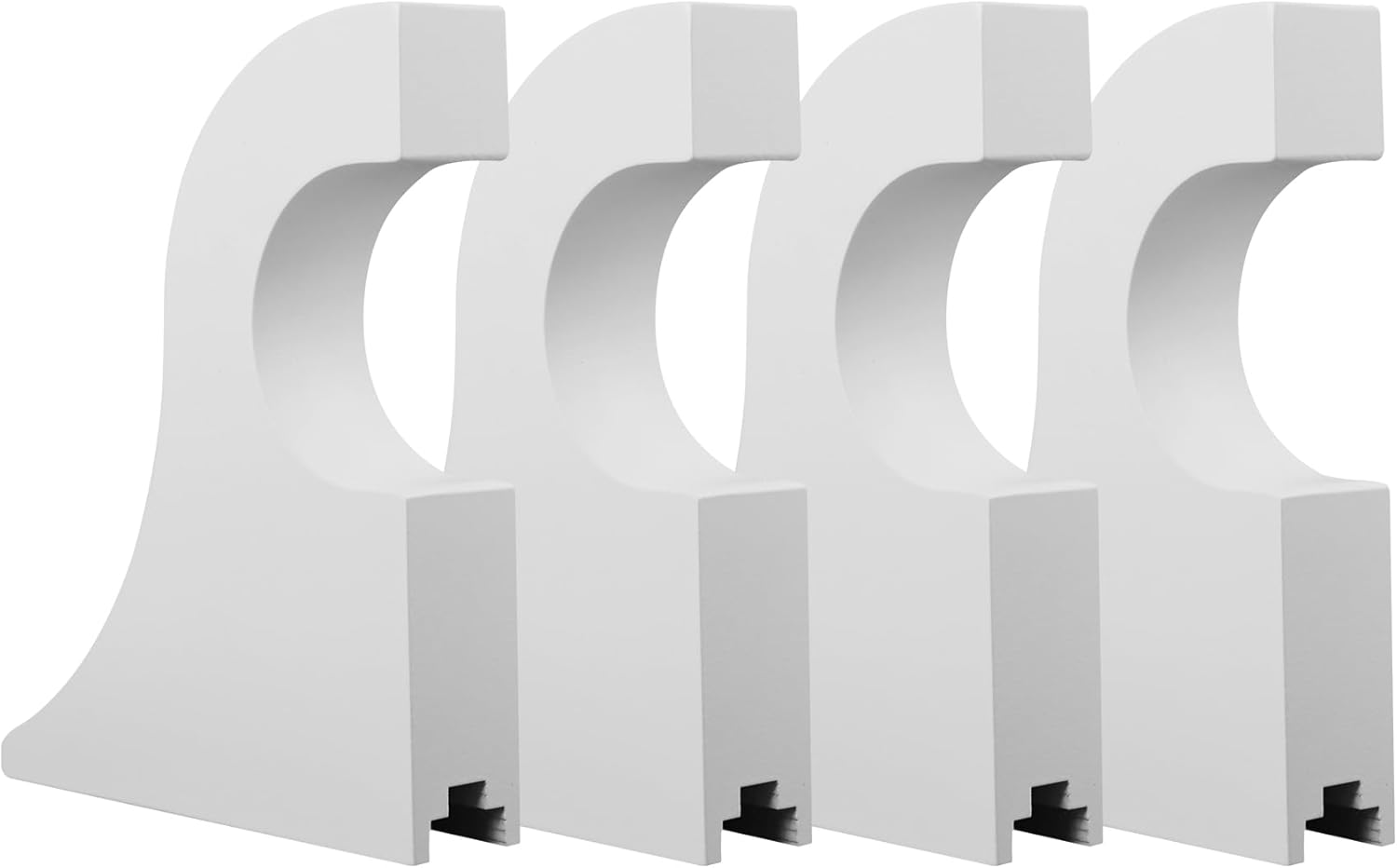 4 Pack White Wooden Curtain Rod Brackets, Multipurpose Curtain Rod Holders for Hanging Drapes, Wood Brackets 3-1/2" Return Bracket for 2" Pole (White)