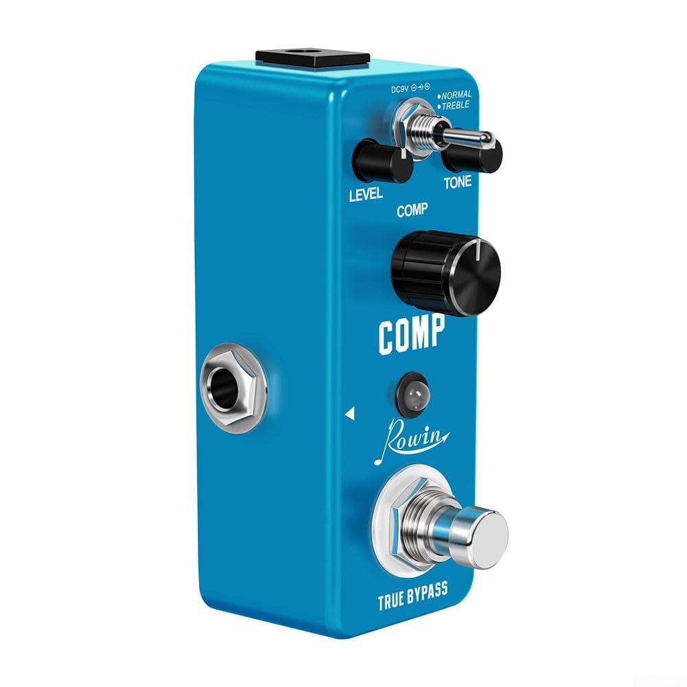 Pedale compressore per chitarra Rowin Dual Mode normale e alti per prestazioni sonore personalizzate