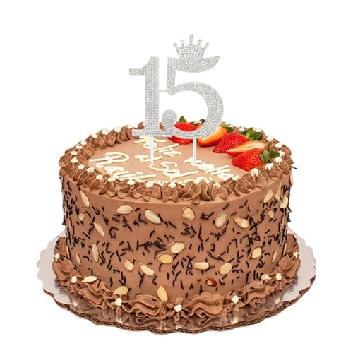Decoración para tarta de cumpleaños 15 con brillantes diamantes de imitación de cristal 7