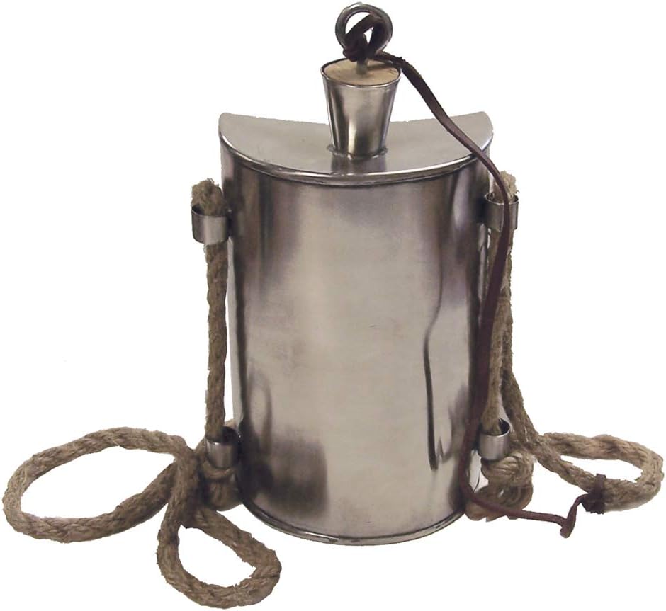 Schooner Bay Co.,Stainless Steel Military Canteen - Antique Vintage Style Revolutionary War