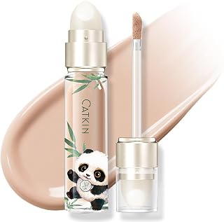 CATKIN Full Coverage Dual-Ended Liquid Concealer Eraser Dark Circles Treatment, Creamy Blendable smooth formula for Blemishes Redness, Long Lasting Waterproof, Sponge Tip Included 5g C04 SILK