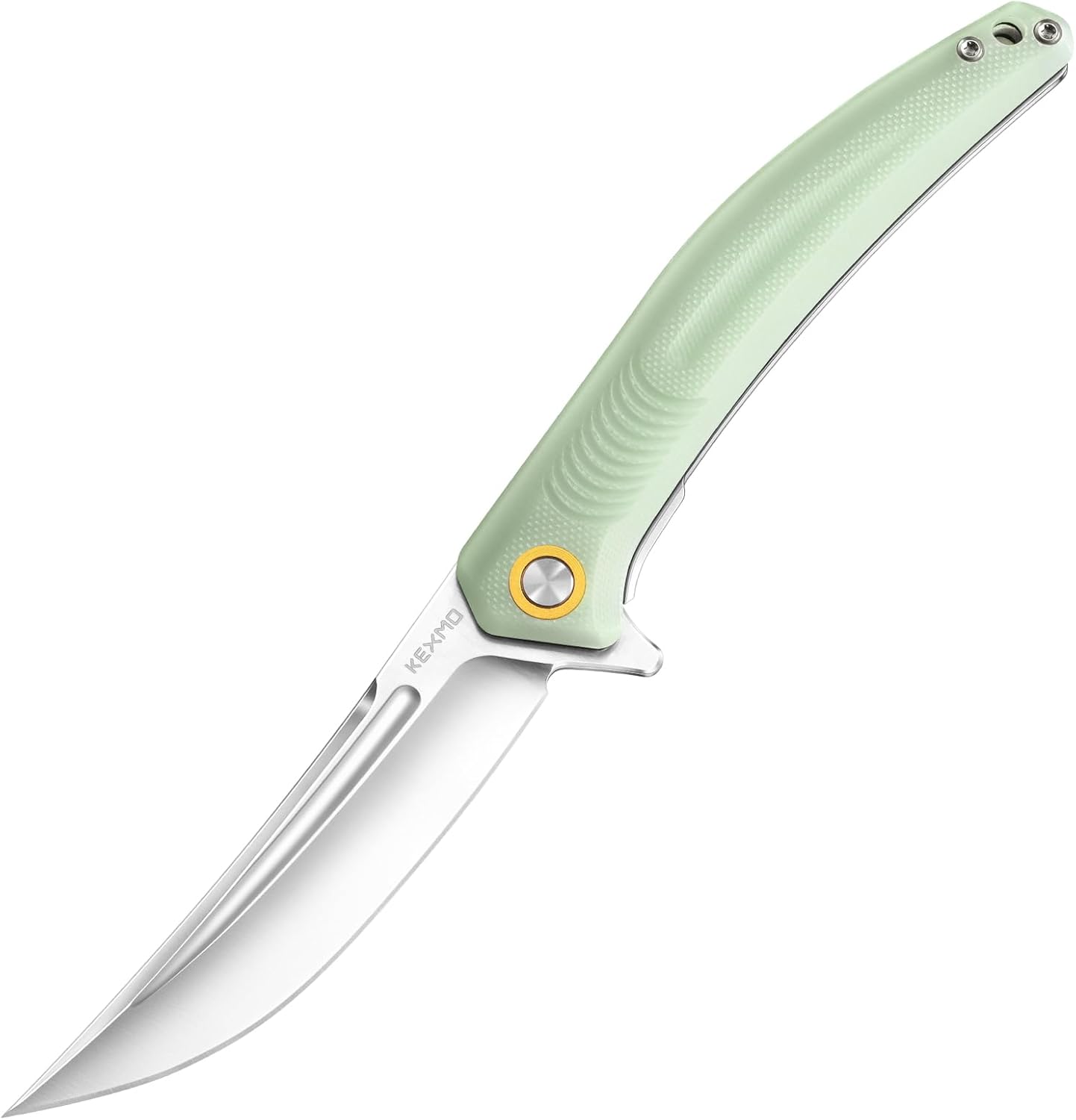 KEXMO Pocket Folding Knife, 3.34” Sharp 14C28N Stainless Steel Blade with Ergonomic G10 Handle and Deep-Carry Clip EDC Knives Liner Lock for Men Women Outdoor Indoor Camping Fishing Hiking, Green
