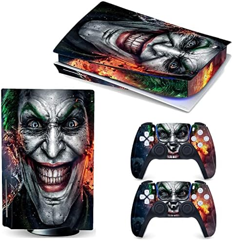 PS5 Console Skin and Controller Skin Set - Playstation 5 Vinyl Sticker Decal Cover, (Disk Edition - Joker)
