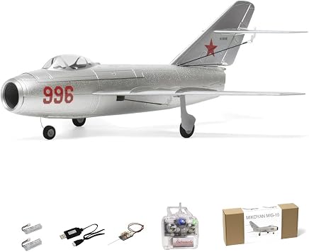MinimumRC MIG-15 4CH RC Jet Airplane, 30mm EDF Jet, 400mm Wingspan, Stabilization Modes, 2.4GHz Remote Control, Easy to Fly for Adults Brushless30% More Thrust, with Transmitter