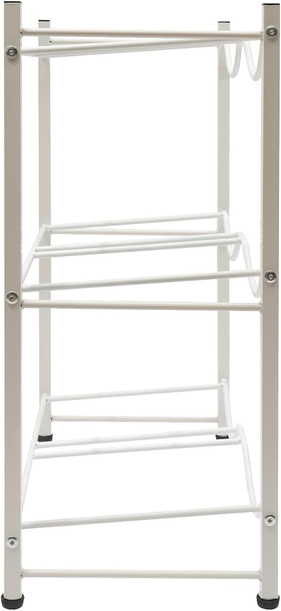 Water Cooler Jug Rack, 3-Tier Heavy Duty Water Bottle Holder Storage Rack 5 Gallon Water Jug Holder for 6 Bottle, Heavy Duty Water Cooler Jug Rack, White