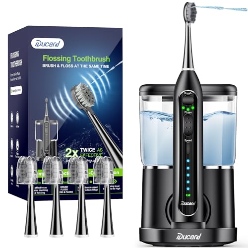 Ducard AB889-1 Electric Toothbrush With Water Flosser,Professional Flossing Toothbrush 3 In 1 Cordless Advanced Water Dental Flosser Toothbrush Combo,Black cover