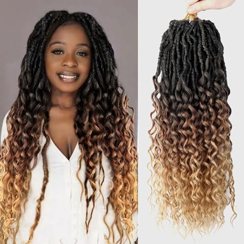 FANWYFYU Locs de pelo sintético profundo de 6 cm, 6 paquetes de locs suaves de crochet, locs rizados preloqueados, trenzas de crochet, locs de onda profunda para mujer (1B/30/27)