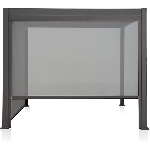 Mirador Accessory - 10Ft Side Adjustable Pull Down Screen for Mirador pergola 111S Series, Enhance Outdoor Living Space with Pull-Down Sun Shade, Wind Block, UV Resistant, Charcoal, not pergola