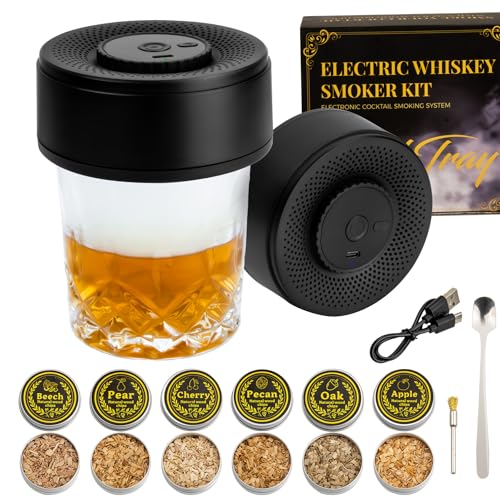 Electric Whiskey Smoker Kit with 6 Wood Chips - Rechargeable