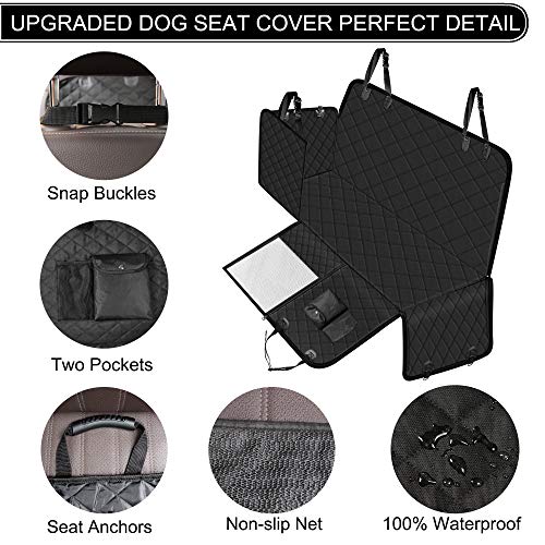 Femuar Dog Car Seat Cover, Waterproof Nonslip Pet Seat Cover For Back Seat With Storage Pockets Mesh Visual Window, Heavy Duty Scratchproof Pet Dog Seat Cover Hammock For Cars Trucks And Suvs #TOP2