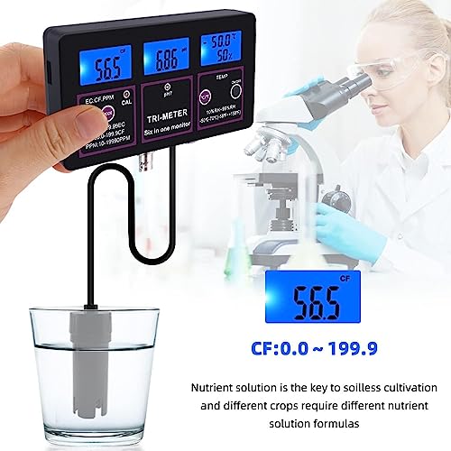 Multi-paramètres for test PH Temp EC CF RH TDS pour un suivi de l'eau haut de gamme