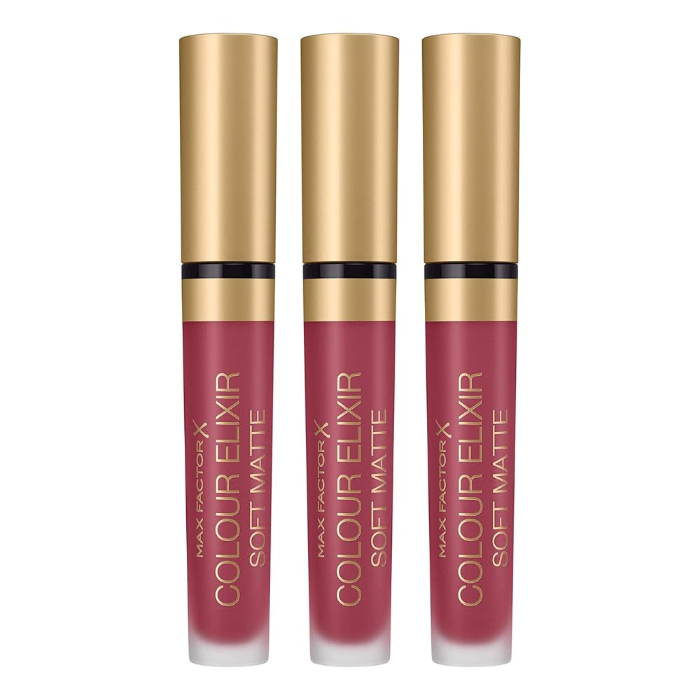 3 x Max Factor Colour Elixir Soft Matte Liquid Lipstick - 035 Faded Red