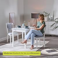 smart Esstisch 110 x 67 cm weiß, kompakter Küchentisch, für Wohnraum – Ansicht 3
