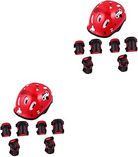 VANZACK 14 Peças Equipamento De Patinação Capacete De Skate Infantil Para Crianças + Bicicletas Joelheira De Patinação Joelheira De Bicicleta Joelheira Cotoveleira Esportiva Protetor De