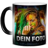 Tasse selbst gestalten/Personalisierbar mit eigenem Foto oder Text Bedrucken/Thermoeffekt/Farbwechseltasse/Magic Cup/Motivtasse/Werbetasse/Zaubertasse - Matt - XXL Druck