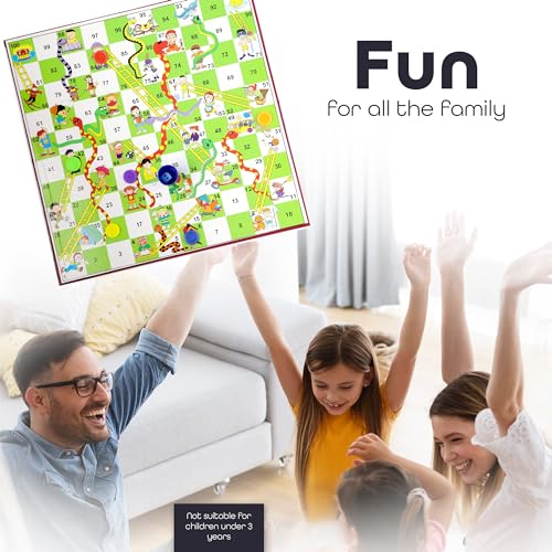 DIVCHI Traditional Snakes and Ladders Board Game for Kids & Adults For 2-6 players Suitable For Years 3+ DIVCHI Traditional Snakes and Ladders Board Game for Kids & Adults For 2-6 players Suitable For Years 3+