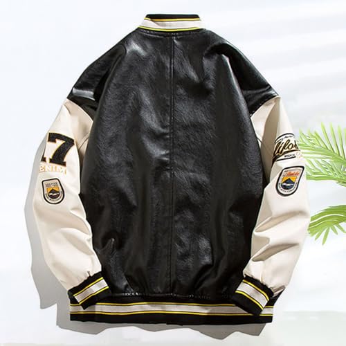 Mens Varsity Jacket Cool Baseball Jacket Bomber Jacket Hip-Hop Letterman Jacket Stylish Casual Jacket3