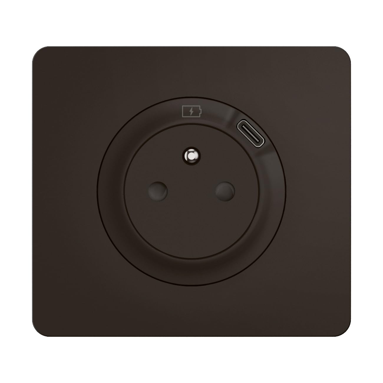 Prise électrique Legrand Céliane noire avec chargeur USB intégré et plaque de finition