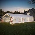 EROMMY 20x40FT Heavy Duty Outdoor Party Tent, White Wedding Canopy with Removable Sidewalls, Roll-Up Doors, Storage Bags, Event & Commercial Gazebo Shelter