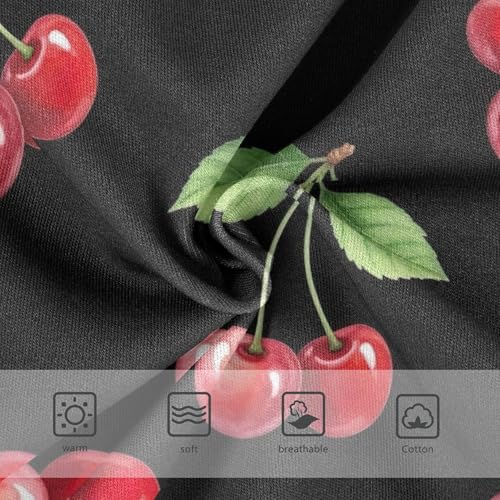 Watercolor Cherries Leaves Black Toddler Girls Underwear 2t Cotton Panties Little Girl Personalized Kids Undies Briefs3