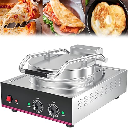 YAJJL Máquina para Hacer Panqueques De Sobremesa, Horno Eléctrico para Panqueques con Calentamiento Doble, Profundidad Ajustable De 2 a 6 Cm Y Amplio Rango De Temperatura De 50 a 300 °C para Catering
