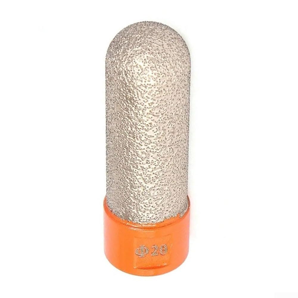 Embout à bout sphérique brasé sous vide de 20 mm, tête de meulage de fil, fraise en carbure pour marbre, granit, finition des bords de carrelage, chanfreinage, ébavurage (orange)