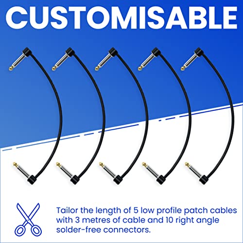 Crosby Audio Soldeerloze Pedaalkabelset - strippen van kabels niet vereist, 3 m kabel en 10 Gold Tip-connectoren met… - Image 3