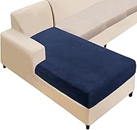 Vista 38 de NAISI Funda para Sofá Seccional de 1 Pieza de Terciopelo Separada para Chaise Lounge Funda Suave Elástica Fundas para Sofá Seccional Marrón