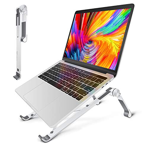 SAVFY Portable Laptop Stand, Foldable Laptop Desk Holder with Multi-Angle Height Adjustable , Ergonomic Light Weight Aluminum Laptop Stand for 10''-17'' Laptop, MacBook Air Pro, iPad, Notebook, Tablet