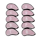 Loigohon ゴルフアイアンカバーセット 10個 メッシュ素材 青 – 通気性設計で錆防止 ゴルフバッグ収納に最適 軽量で持ち運び簡単 (c)