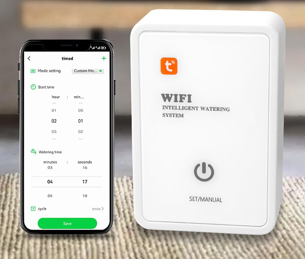 Sistema di Irrigazione Automatico WiFi per 16 Piante in Vaso, Kit di Irrigazione a Goccia Fai-da-Te per Interni con Timer della Pompa dell'Acqua Programmabile, Controllo Remoto
