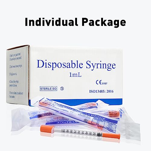 Image of U-100 1ml 31 Gauge 5 /16 inch Syringe, Individually Packed 100 PACK